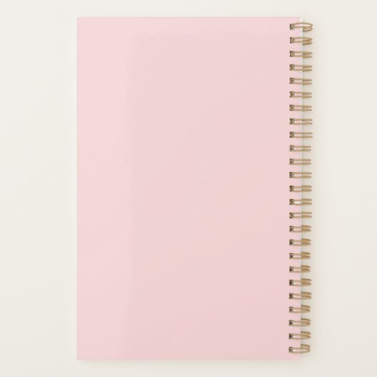 Mode Faux Glitter Girl Red Hair Brown Pink Planner (Achterkant)