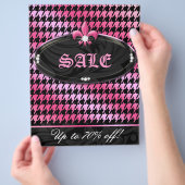 Mode Feest Houndstooth Fleur de lis Roze Lente Flyer (Hand)