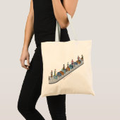 Mode figuren met bagage op transportband tote bag (Voorkant (product))