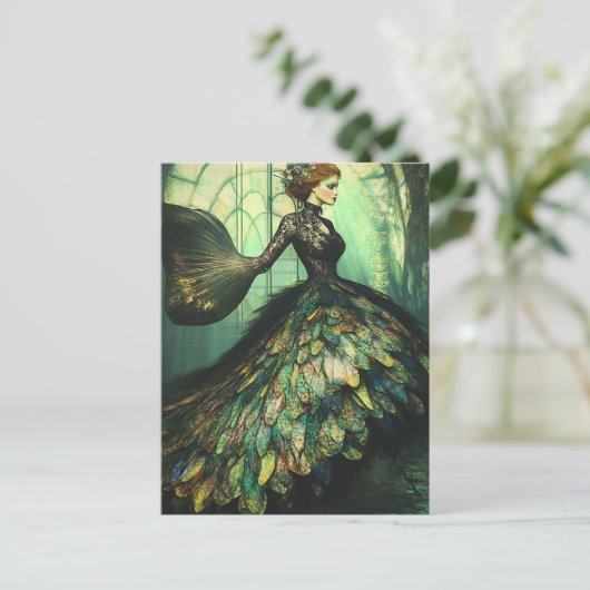 Mode Fish Scale Dress Briefkaart (Staand voorkant)