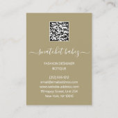 Mode Floral Green Logo QR Stylist Body Visitekaartje (Achterkant)