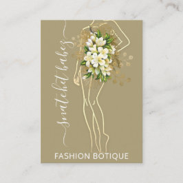 Mode Floral Green Logo QR Stylist Body Visitekaartje
