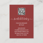 Mode Floral Roos Gold Logo QR Stylist Body Visitekaartje (Achterkant)