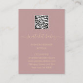 Mode Floral Roos Logo QR Stylist Body Visitekaartje (Achterkant)