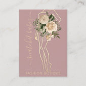 Mode Floral Roos Logo QR Stylist Body Visitekaartje (Voorkant)