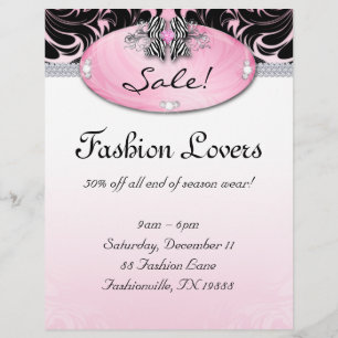 Mode Flyer Hair Salon Jewelry Zebra Bow Pink