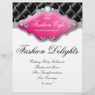 Mode Flyer Hair Salon Satin Diamonds Black Roze