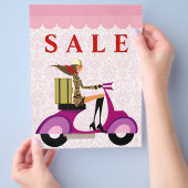 Mode Flyer Scooter Vrouw Roze Damast (Hand)