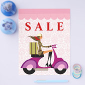 Mode Flyer Scooter Vrouw Roze Damast (Enkel)