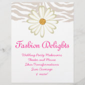 Mode Flyer Zebra Daisy Flower Salon Boutique (Voorkant)
