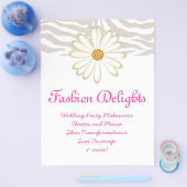 Mode Flyer Zebra Daisy Flower Salon Boutique (Enkel)