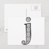 Mode font, Letter j Briefkaart (Voorkant / Achterkant)