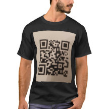 mode-forward T-shirt met scannbare QR-code.