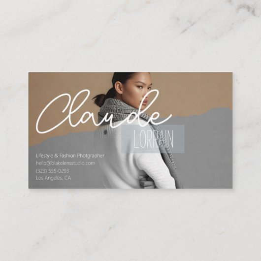 Mode fotograaf Volledige foto achtergrond Visitekaartje (Achterkant)