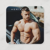 Mode Fotografie Moderne Volledige Foto QR Code Vierkante Visitekaartje (Voorkant)