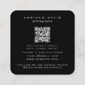 Mode Fotografie Moderne Volledige Foto QR Code Vierkante Visitekaartje (Achterkant)