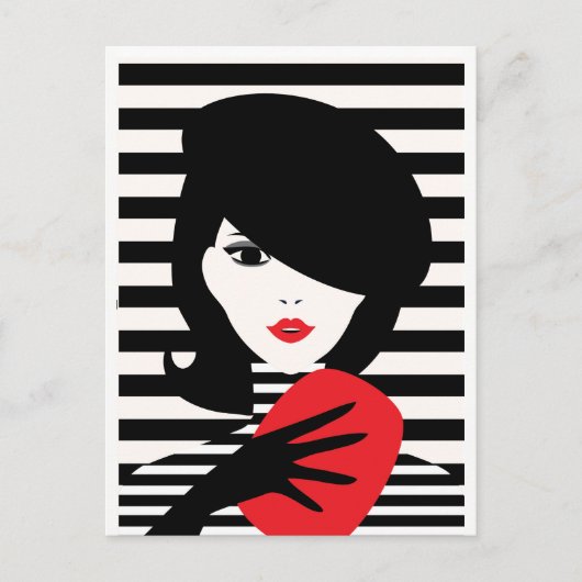 Mode franse stijlvolle mode illustratie briefkaart (Voorkant)