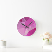 Mode Fuchsia Pink Abstract Low Polygon Backgrou Ronde Klok (Huis)