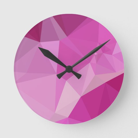 Mode Fuchsia Pink Abstract Low Polygon Backgrou Ronde Klok (Voorkant)