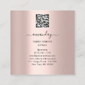 Mode Gebeurtenis Winkelen Roos Zwarte Dress QR-cod Vierkante Visitekaartje (Achterkant)