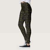 Mode Geel Rechthoek Patroon Leggings (Links)