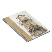 Mode Geïnspireerd Little Black Dress (LBD) Beige Notitieboek (Rechterzijde)