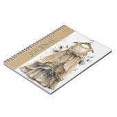 Mode Geïnspireerd Little Black Dress (LBD) Beige Notitieboek (Linkerzijde)