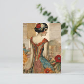 Mode gemengde mediacollage Briefkaart (Staand voorkant)