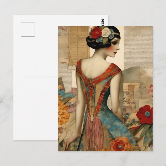 Mode gemengde mediacollage Briefkaart (Voorkant / Achterkant)