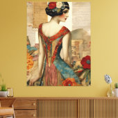  Mode gemengde mediacollage Canvas Afdruk (Insitu (Woonkamer))