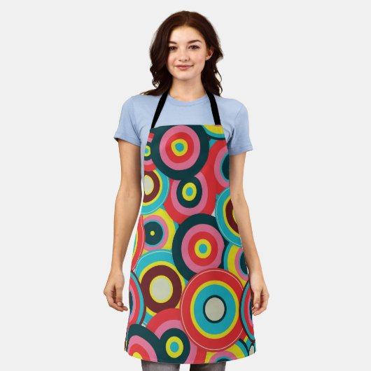 Mode Geometrisch Vintage- Patroon Stijlvol Modern Schort (Gedragen)