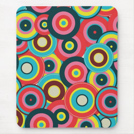 Mode Geometrische Vintage - Patroon Stijlvol Moder Muismat (Voorkant)