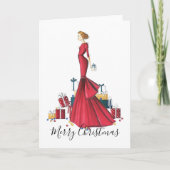 Mode Geschetste Kerstmis " Een Kerstverhaal" Kaart (Voorkant)