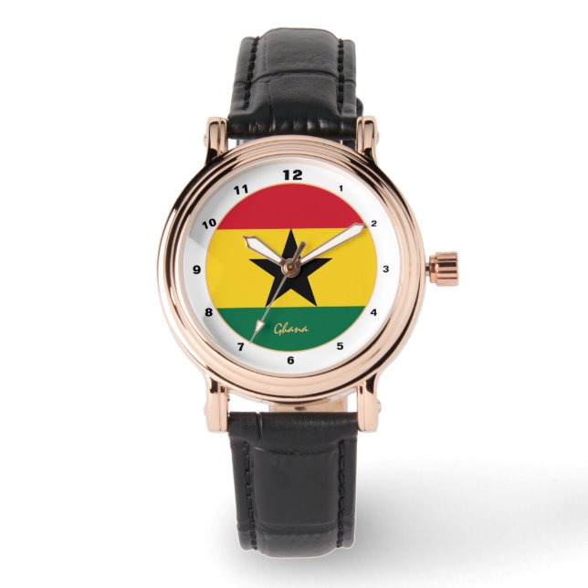 Mode Ghanese vlag en Ghana trendy/design watch Horloge (Voorkant)