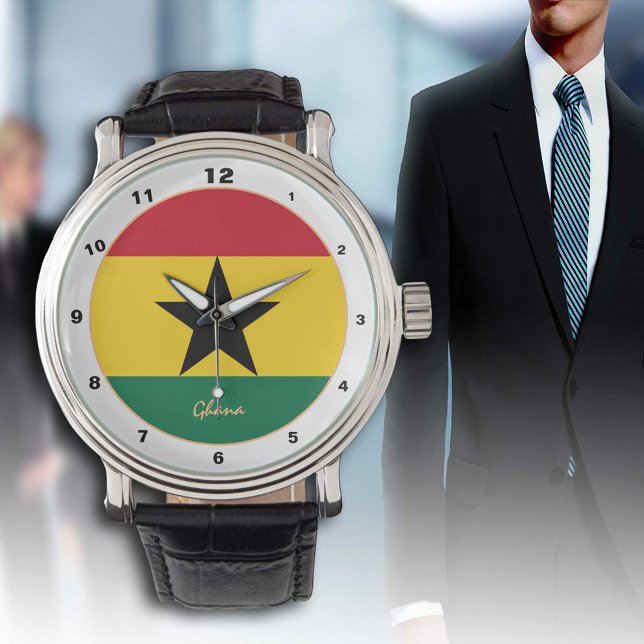 Mode Ghanese vlag en Ghana trendy/design watch Horloge (Creator heeft geüpload)