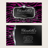 Mode Gift Kaart Nail Salon Zebra Glitter Pink (Voorkant /achterkant)