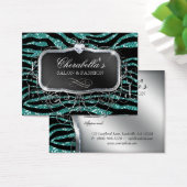 Mode Gift Kaart Salon Zebra Glitter Silver Blauwgr (Bureau)