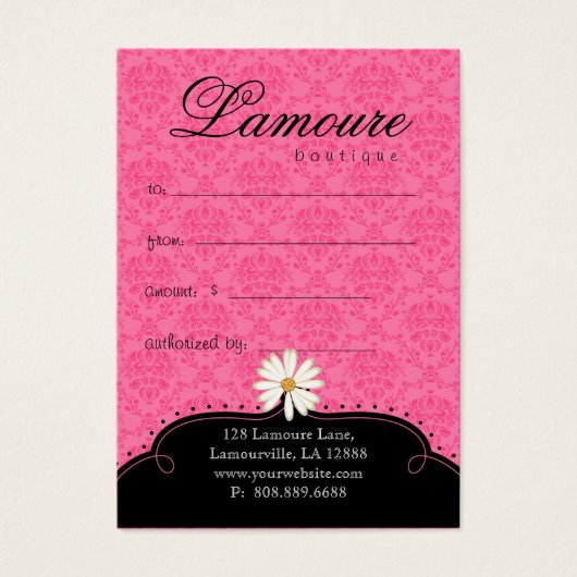 Mode Gift Kaart  schoenen Dress Roze zwart (Voorkant)