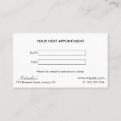 Mode Girl Black Pink Beauty Appointpas Afsprakenkaartje (Achterkant)