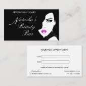Mode Girl Black Pink Beauty Appointpas Afsprakenkaartje (Voorkant / Achterkant)