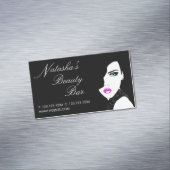 Mode Girl Black Pink Beauty Bar Magnetisch Visitekaartje (Voorbeeld)