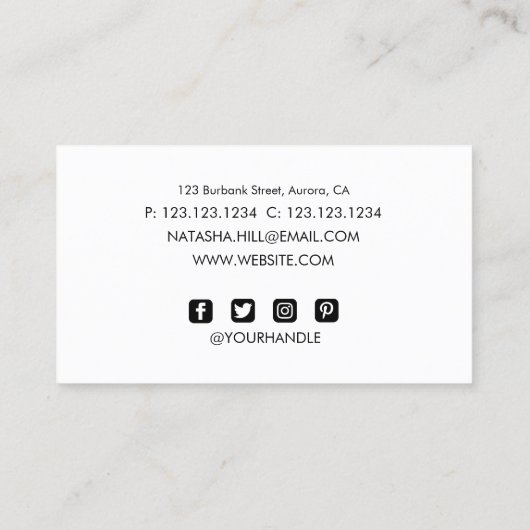 Mode Girl Black Pink Beauty Bar Visitekaartje (Achterkant)