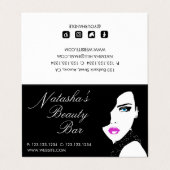 Mode Girl Black Pink Beauty Bar Visitekaartje (Buitenkant ongevouwen)