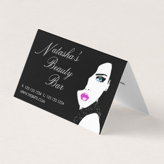 Mode Girl Black Pink Beauty Bar Visitekaartje