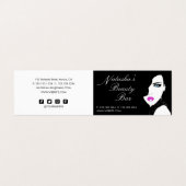 Mode Girl Black Pink Beauty Bar Visitekaartje (Buitenkant ongevouwen)