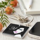 Mode Girl Black Pink Blue Sleutelhanger (Voorkant Rechts)