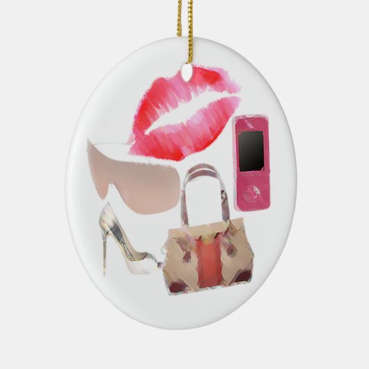 Mode Girl Keramisch Ornament (Rechts)