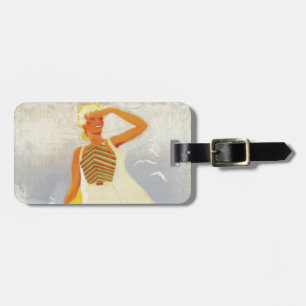 Mode Girl Monte Carlo Beach Travel Bagagelabel