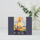 Mode Girl Monte Carlo Beach Travel Briefkaart (Staand voorkant)
