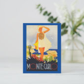 Mode Girl Monte Carlo Beach Travel Briefkaart (Staand voorkant)